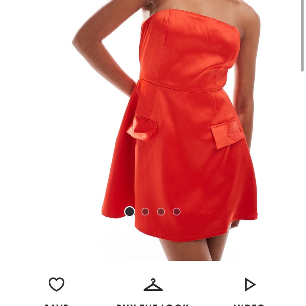 Strapless Orange Dress